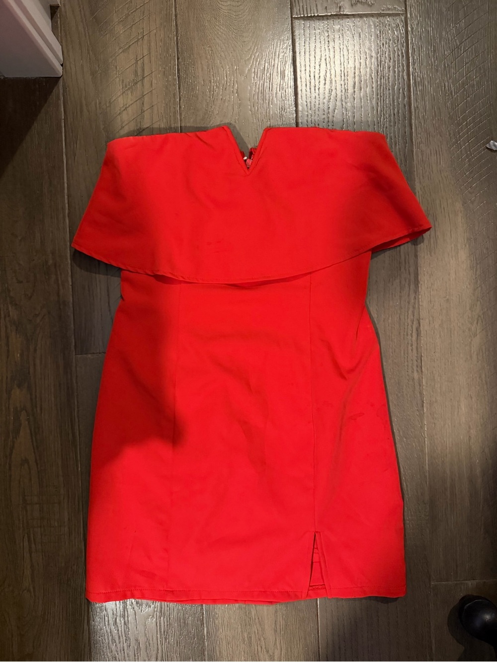 She + Sky Red Off-Shoulder Mini Dress